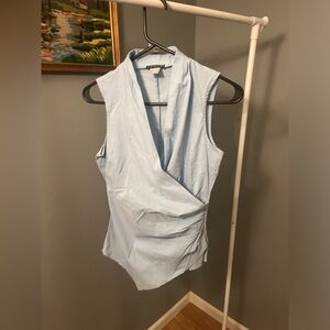 Venus women’s light blue asymmetrical vest v-neck